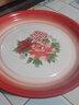 華科老式懷舊搪瓷茶盤(pán)搪瓷圓盤(pán)大菜盤(pán)搪瓷托盤(pán)婚慶盤(pán)瓜果盤(pán)多用圓盤(pán)子 35CM紅花搪瓷茶盤(pán) 曬單實(shí)拍圖