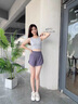 LULULMCCTN 瑜伽褲女防走光夏季新款運(yùn)動(dòng)健身訓(xùn)練跑步短褲女 煙紫色 L 曬單實(shí)拍圖