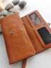 勞斯名爵（RollsMinjor）真皮錢(qián)包男士長(cháng)款復古簡(jiǎn)約多卡位大容量錢(qián)夾子女植鞣牛皮手拿包 土黃色 19*2.8*10.5CM 曬單實(shí)拍圖