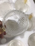 瓷牌茗茶具（cipaiming teaset）瓷牌茗 豎紋鉆石玻璃杯防燙把杯加厚茶杯水杯帶杯架 《半夏》小把杯6個 曬單實拍圖
