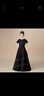 小學(xué)生初中晚禮服黑色中大童女童禮服鋼琴演出服公主裙小提琴演奏 黑色圓領(lǐng) 170 曬單實拍圖