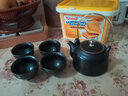 杰藝仿古茶壺提梁壺陶瓷復古泡茶器家用銅把單壺 粗陶過(guò)濾茶水壺 日式手工功夫茶具泡茶壺水壺 古陶【茶壺】圓梁壺黑禪 曬單實(shí)拍圖