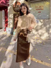 妃奧絨高級感粗線圓領(lǐng)麻花毛衣女秋冬軟糯奶fufu慵懶針織衫內(nèi)搭復(fù)古上衣 奶駝色 M 曬單實(shí)拍圖