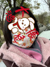 妖精的口袋卡其色麂皮絨兩面穿棉服女冬季新款連帽外套小棉襖 毛絨咖紫色 S 曬單實(shí)拍圖