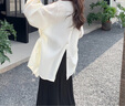 WFKV大碼女裝胖MM2025新款寬松顯瘦襯衣背心裙兩件套中長(zhǎng)款連衣裙子 米杏襯衫+黑色裙 3XL 【160-180斤】 曬單實(shí)拍圖