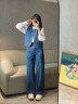自巧小個(gè)子新復古回潮牛仔套裝女2024秋季新款馬甲背心牛仔褲兩件套 牛仔藍馬甲 S (3碼) 曬單實(shí)拍圖