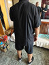 潮胖優(yōu)選加肥大碼短袖襯衫夏季薄款男士商務(wù)休閑特大號半袖襯衣肥佬職業(yè)裝 黑色 3XL (190) （建議180-200斤） 曬單實(shí)拍圖