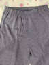 北極絨夏季薄款睡褲男士純棉中褲老人七分短褲中老年寬松休閑家居褲 深麻灰色七分褲（有口袋） 2XL （建議120-140斤） 曬單實(shí)拍圖