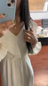 妙奕嘉純欲裙子長(cháng)袖連衣裙女海邊沙灘裙度假長(cháng)裙秋季仙氣小個(gè)子氣質(zhì)高級 法式復古仙氣荷葉邊杏色長(cháng)裙 S 【建議80-95斤】 曬單實(shí)拍圖