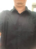 尊首胖人男裝短袖襯衫夏季大碼胖子加肥加大中年男士半袖襯衣寬松休閑 黑色 2XL 43碼 建議180-190斤 曬單實(shí)拍圖
