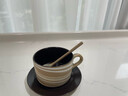 九土日式手工粗陶咖啡杯帶碟家用套裝簡約咖啡廳酒店手沖陶瓷咖啡杯子 淺咖色矮的一組內(nèi)壁深咖色 曬單實(shí)拍圖