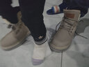 匠狂大黃蜂馬丁靴男款秋季高幫工裝靴英倫風(fēng)男士棉鞋加絨厚底防水皮鞋 M0229杏色（加絨款） 42 曬單實(shí)拍圖