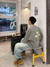 CLIMAX VISION十字架毛巾繡開衫毛衣男寬松慵懶風(fēng)情侶針織衫外套 灰色 S 曬單實(shí)拍圖