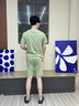浪莎男士睡衣男夏季純棉短袖短褲薄款透氣親膚家居服兩件套裝 LS58391 XL 曬單實(shí)拍圖