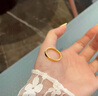 中國黃金（CHINA GOLD）黃金戒指女光面鉆紋米字螺紋足金素圈指環(huán)結(jié)婚520禮物送老婆女友 圈號18 約1.1g【國金禮盒】 曬單實拍圖