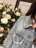 GOCHIEI牛仔外套女2025春秋新款bf慵懶風(fēng)原宿設計感小眾寬松百搭夾克上衣 藍色  M 曬單實(shí)拍圖