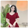 塞德勒（SAIDELE）敬酒服新娘2025新款結(jié)婚酒紅色夏季訂婚禮服小個子平時可穿連衣裙 酒紅色中長款 XL (建議116-125斤) 曬單實拍圖