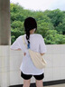 匡睿 ins風(fēng)大容量帆布包女夏森系休閑單肩包大學(xué)生上課餃子包斜挎包女 米白色+小包 曬單實(shí)拍圖