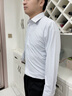 沙馳（SATCHI）男裝男士西服春新款商務通勤格紋撞色長袖襯衫 天藍 41 曬單實拍圖