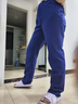 伊婭莎職業(yè)西褲女松緊腰工作正裝褲修身直筒褲免燙上班通勤工裝西裝長(cháng)褲 寶藍色 2XL 建議120-130斤 曬單實(shí)拍圖