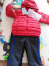 貝貝怡兒童羽絨服男女童裝外套寶寶輕盈羽絨服冬季保暖嬰兒上衣連帽 大紅(S075) 3歲/身高100cm 曬單實(shí)拍圖