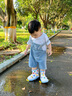SEVEN ONLY OLINE二代彩虹豆鯊魚(yú)兒童雨鞋女童防滑嬰幼兒寶寶雨靴女孩水鞋 藍色 16 0 內長(cháng)16cm【腳長(cháng)約15.5穿】 曬單實(shí)拍圖
