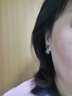依特S925銀針耳釘女耳環(huán)日韓時(shí)尚氣質(zhì)無(wú)耳洞耳飾甜美花朵耳夾生日禮物 藍色耳夾款  曬單實(shí)拍圖