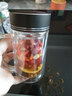 富光玻璃杯雙層大容量帶手把辦公水杯320ml帶蓋有濾網(wǎng)玻璃茶杯子1420 黑色 普通底GP1420-320 曬單實(shí)拍圖