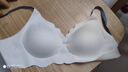 KJ無痕內(nèi)衣女聚攏小胸收副乳純欲文胸薄款無鋼圈舒適運動胸罩套裝 奶白色（單文胸） M適合75ABC 曬單實拍圖