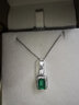 廷亮 沃頓綠1.19克拉天然祖母綠項鏈白18K金鑲嵌鉆石鏈墜一體精品色 項鏈 曬單實(shí)拍圖