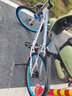 鎧美爾自行車(chē)成人男女山地車(chē)變速兒童減震單車(chē)學(xué)生代步車(chē) 彩圈-豪華版-【輻條輪】白藍(lán)色 24速 26寸 曬單實(shí)拍圖