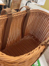 夢(mèng)納思仿藤編織籃購物買(mǎi)菜簍手提洗澡水果蔬菜收納筐野餐花籃子帶蓋子 大號布手提菜籃子 曬單實(shí)拍圖