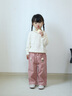 幼歌（YOUGE）【燈芯絨】嬰幼兒春季品口袋小花純色百搭寬松直筒彈力長褲 粉色 （66-90兩用襠） 90 cm 曬單實拍圖