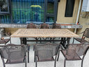 莫 家戶(hù)外露天陽(yáng)臺桌椅鑄鋁桌椅庭院室外花園家具別墅休閑桌椅組合 8+1【配220cm瓷磚長(cháng)桌】 曬單實(shí)拍圖