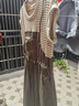 lagogo純棉條紋拼接文藝風(fēng)連衣裙女拉谷谷夏季新款休閑假兩件裙子 綠米(LT) S 曬單實拍圖
