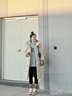 奧豚長款90白鴨絨面包直筒韓版寬松羽絨服女過膝厚冬季外套 米白色 S(155/80A) 曬單實(shí)拍圖