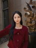 佰藍嬌小香風套裝裙女2023春秋季女裝新款時尚洋氣質(zhì)高級感長袖連衣裙子 紅色 M 曬單實拍圖