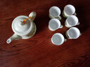 連山閣（LIAN SHAN GE）  陶瓷茶壺過(guò)濾家用泡茶器大號功夫茶具單壺帶網(wǎng)隔內膽杯子套裝沖茶壺 方壺玉蘭花陶瓷過(guò)濾一壺六杯 曬單實(shí)拍圖