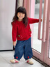 幼歌（YOUGE）嬰幼兒秋季新款活潑草莓柔軟燈籠褲輕盈透氣寬松牛仔褲 牛仔藍（66-90兩用襠） 90 cm 曬單實(shí)拍圖