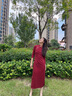 逸紅顔（E.Beauty）風(fēng)華2025秋季新款彈力針織波點(diǎn)老畫(huà)報(bào)日常旗袍女 紅色長(zhǎng)款 M 曬單實(shí)拍圖