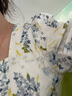 Olrain歐芮兒法式復(fù)古方領(lǐng)短袖連衣裙女夏季氣質(zhì)茶歇長裙 花色 L 曬單實拍圖