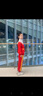 魅樂(lè )凱小學(xué)生運動(dòng)會(huì )開(kāi)幕式入場(chǎng)服裝秋兒童班服套裝紅色中國風(fēng)演出服愛(ài)國 上衣+長(cháng)褲+發(fā)帶（男女同款） 140 （建議身高130厘米左右） 曬單實(shí)拍圖