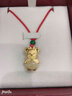 勞梭生日禮物十二生肖?；⒔痂傆竦鯄嬳楁溎信畬殞毧詈吞镉耔偳?金鑲玉吊墜鼠紅繩 曬單實(shí)拍圖