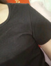 真維斯（Jeanswest）短款t恤女夏季新款緊身顯瘦短袖女裝方領(lǐng)T設計休閑百搭半袖上衣服 黑色 小熊蛋糕_K L 曬單實(shí)拍圖