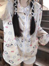 愛麥依時尚開衫外套【甜美印花】夏季新款可愛防曬服外套女ins超火學(xué) 杏色【款】 S (60-85斤) 曬單實拍圖