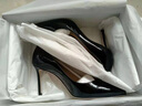 周仰杰（JIMMY CHOO ）送女士漆皮尖頭高跟鞋黑色 ROMY 85 PAT 247 BLACK 37.5 曬單實(shí)拍圖