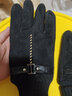 北極絨真皮手套男冬季戶(hù)外騎行摩托車(chē)冬保暖加絨加厚防滑棉皮手套禮物男 背線(xiàn)款-黑色 曬單實(shí)拍圖