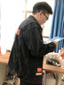 風(fēng)梵名男士高端休閑牛仔外套男寬松秋冬季工裝夾克男士休閑胖翻領(lǐng)上衣服 黑色 XL （體重145-165斤） 曬單實(shí)拍圖