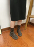 他她（TATA）厚底彈力短靴女增高絨面美拉德風(fēng)靴子冬新款WD801DZ3 啡色 37 曬單實(shí)拍圖