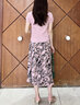 顏域（YANYEE）復(fù)古印花長裙女神半身裙2024年新款夏裝寬松顯瘦碎花裙百褶裙 粉花 M 曬單實拍圖